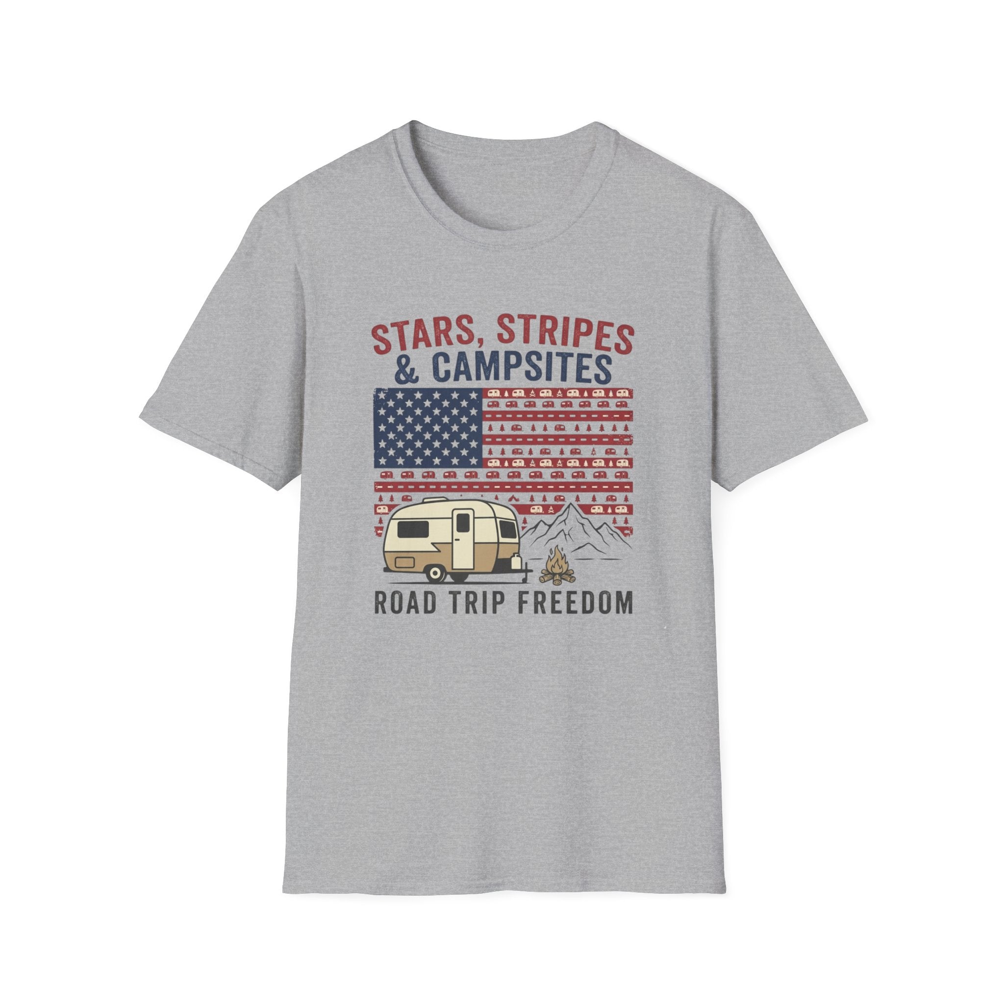 Stars, Stripes & Campsites Road Trip Freedom T-Shirt