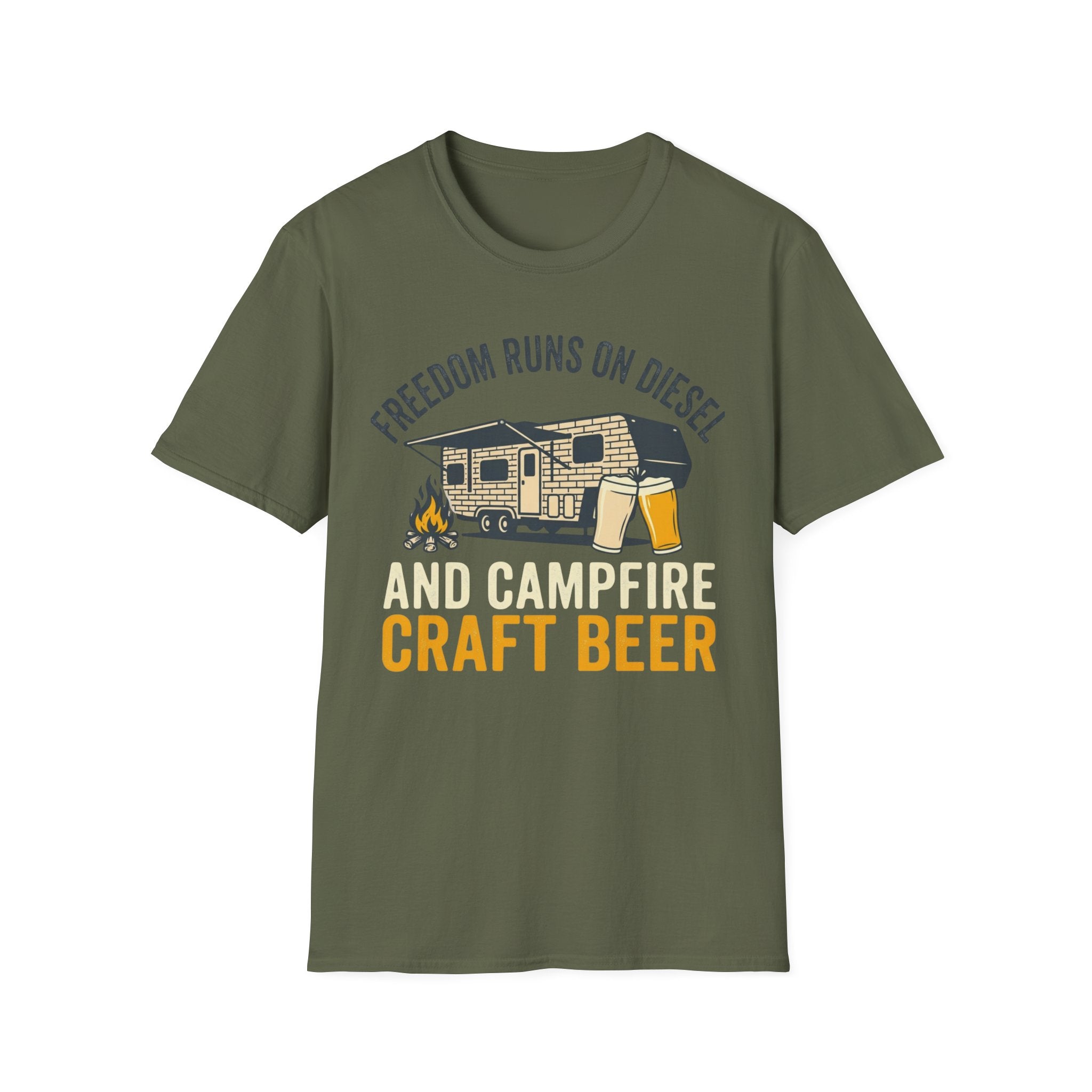 Freedom Runs On Diesel And Campfire Craft Beer T-Shirt