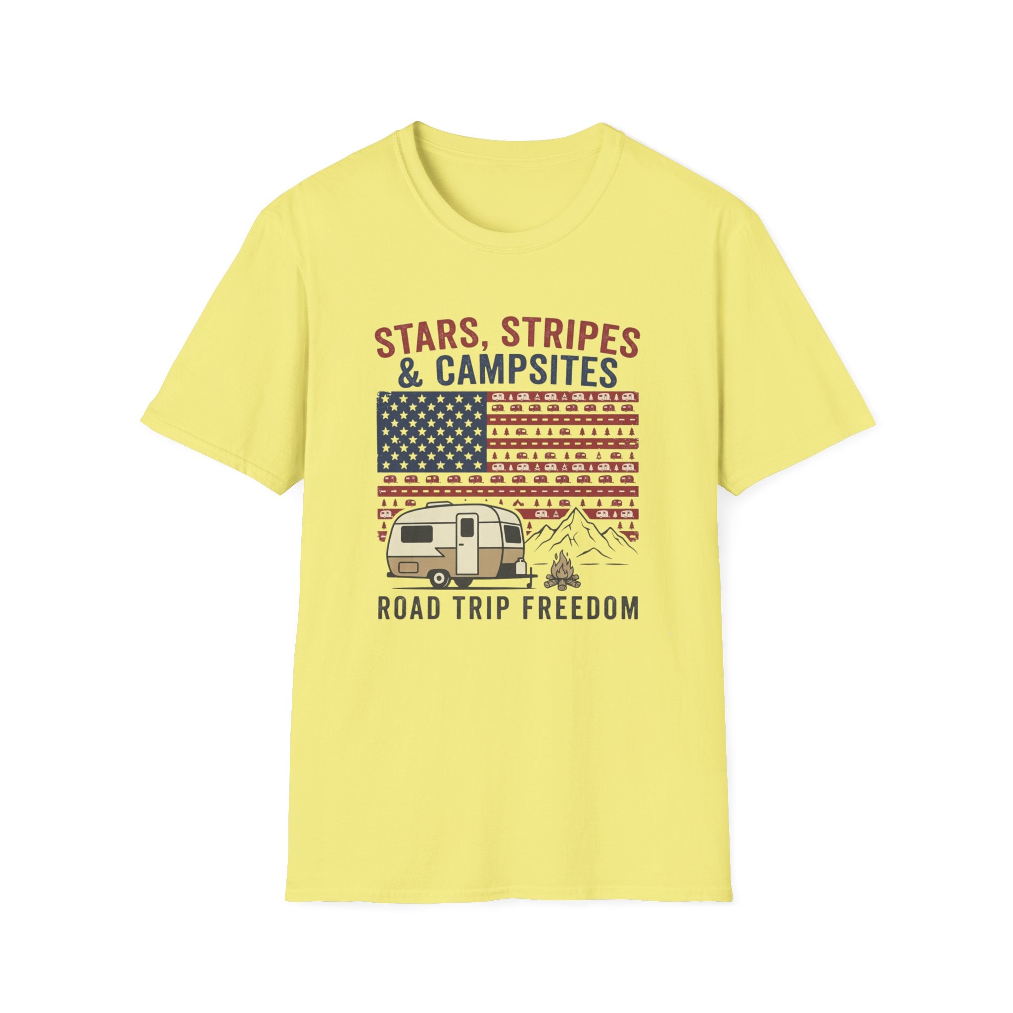 Stars, Stripes & Campsites Road Trip Freedom T-Shirt