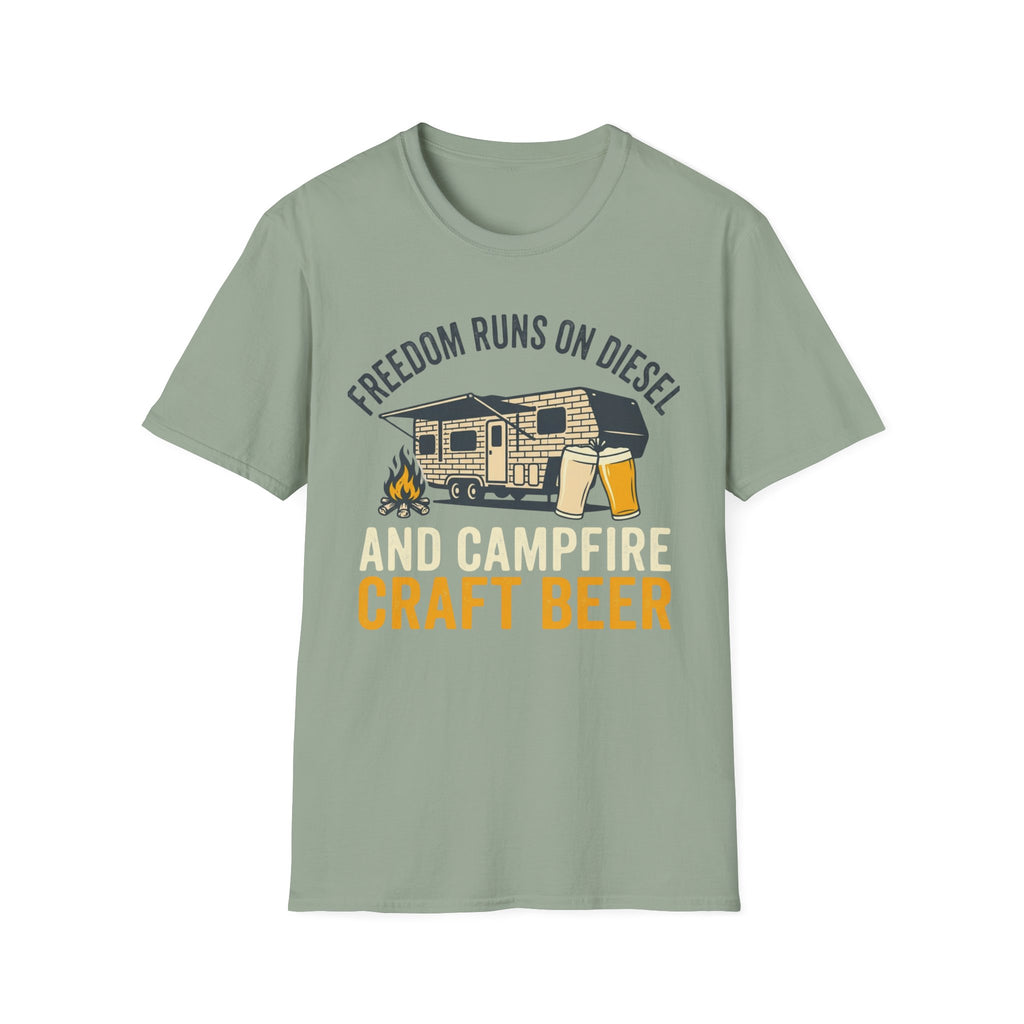 Freedom Runs On Diesel And Campfire Craft Beer T-Shirt