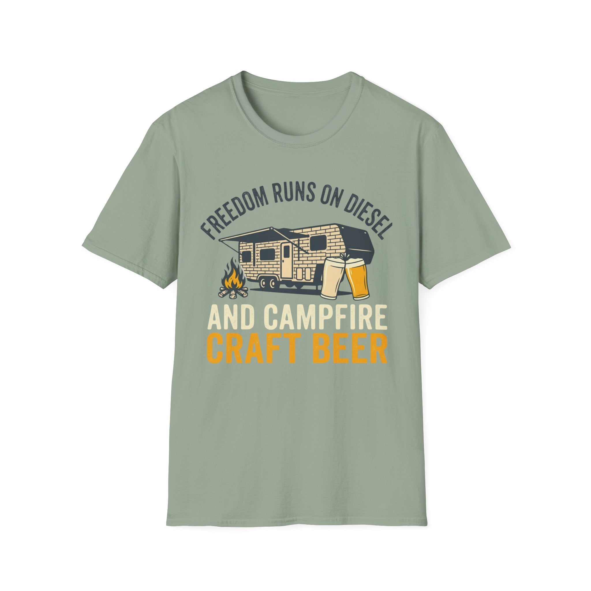 Freedom Runs On Diesel And Campfire Craft Beer T-Shirt