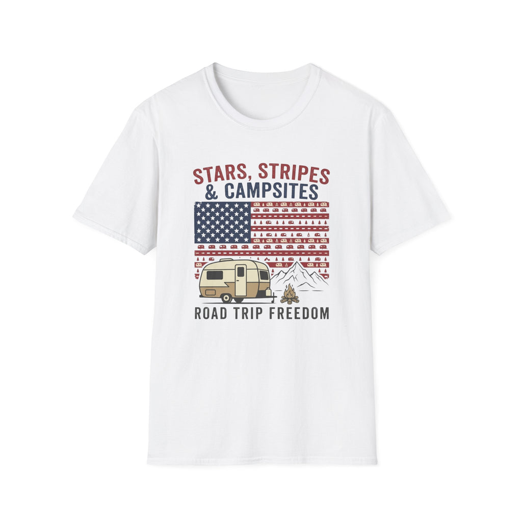 Stars, Stripes & Campsites Road Trip Freedom T-Shirt