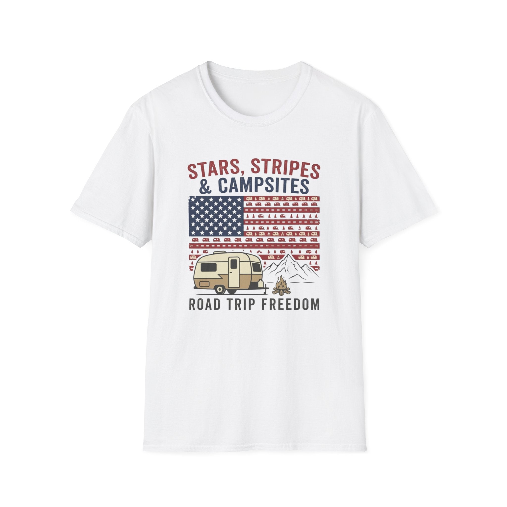 Stars, Stripes & Campsites Road Trip Freedom T-Shirt