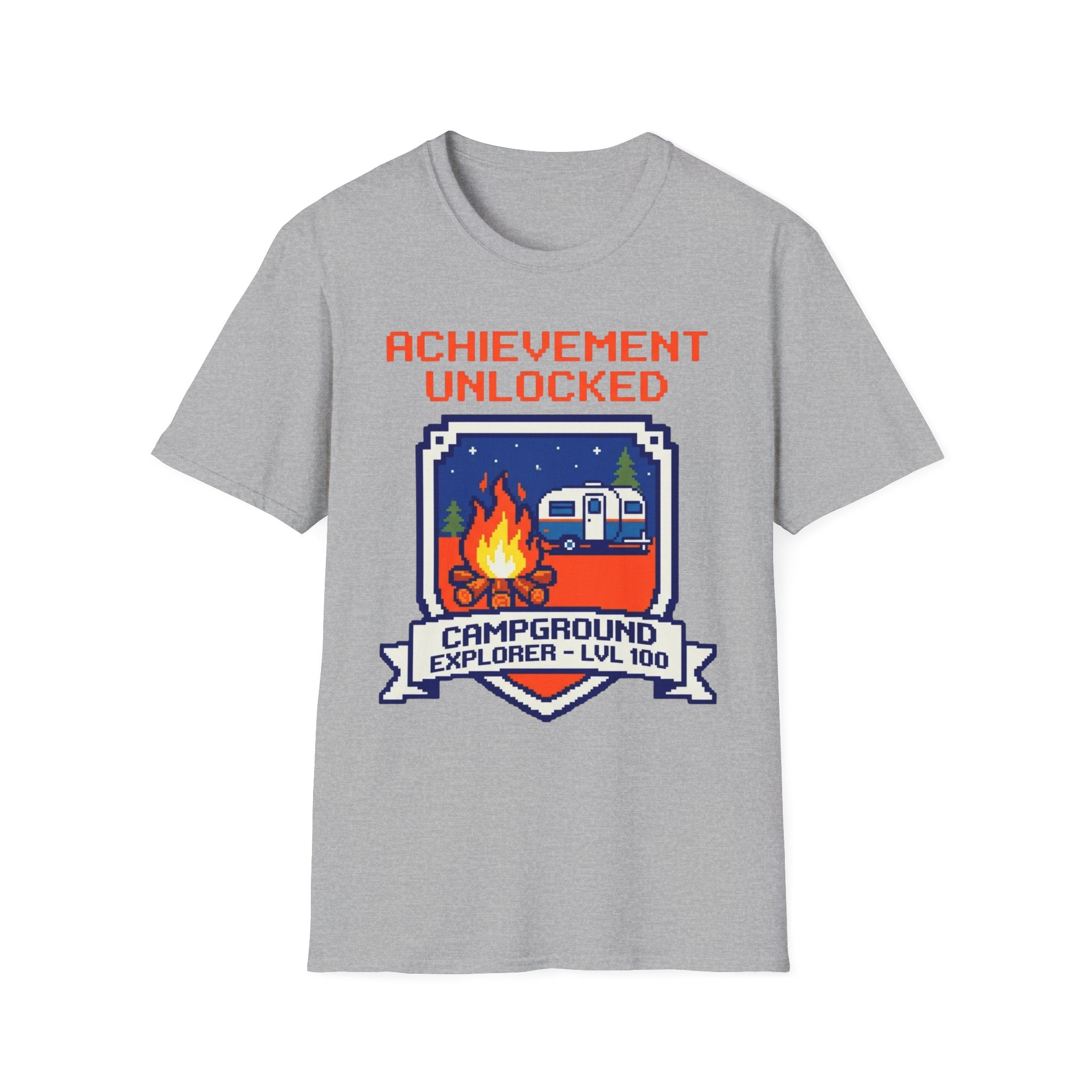 Achievement Unlocked - Campground Explorer - LVL 100 - 8-bit T-Shirt