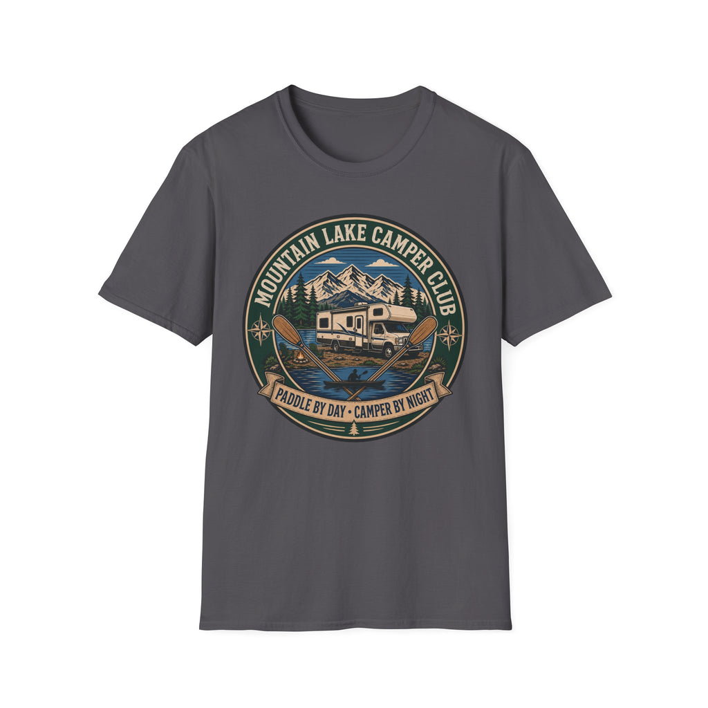 Mountain Lake Camper Club - Paddle By Day - Camper By Night T-Shirt