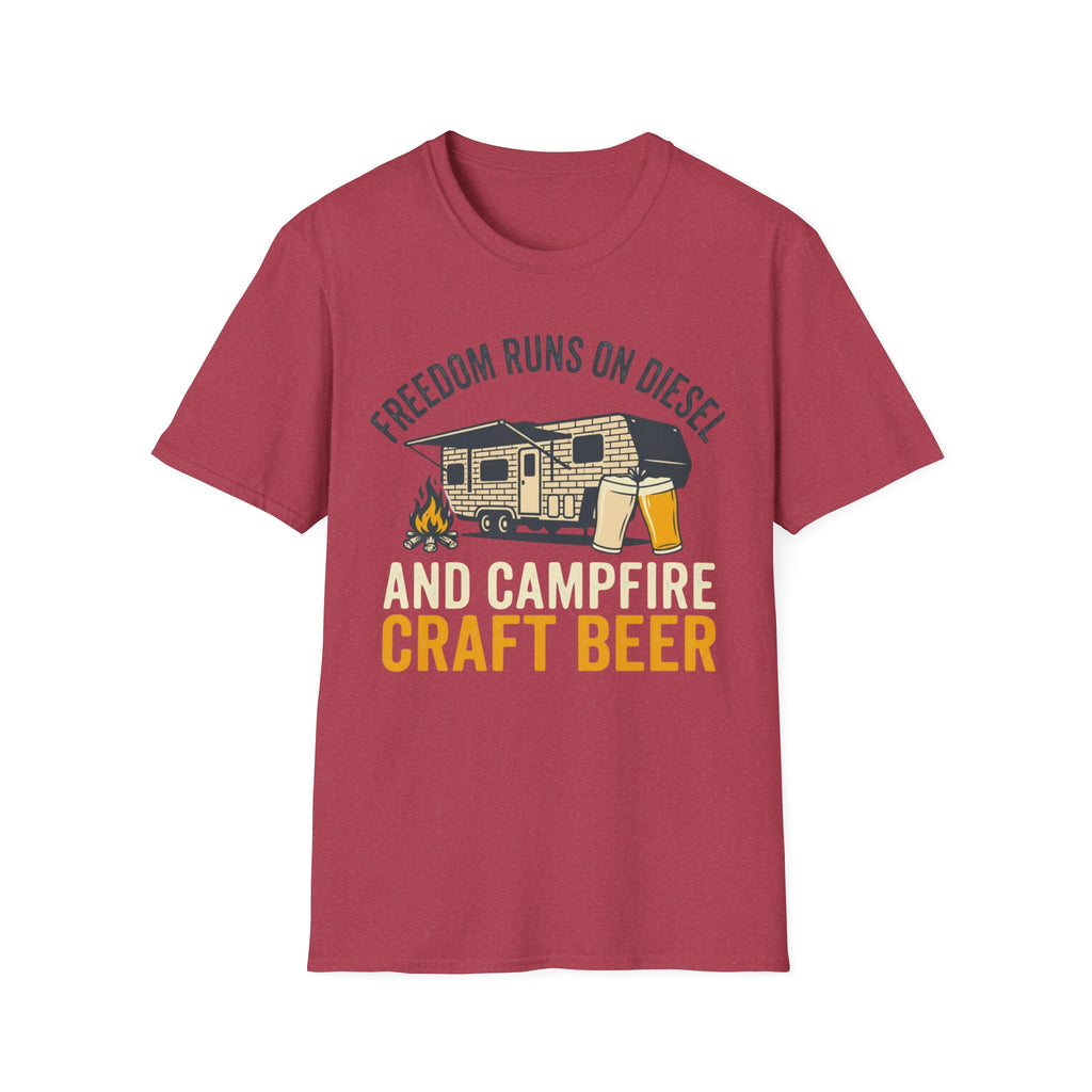 Freedom Runs On Diesel And Campfire Craft Beer T-Shirt