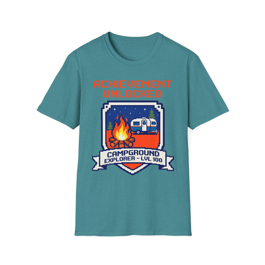 Achievement Unlocked - Campground Explorer - LVL 100 - 8-bit T-Shirt