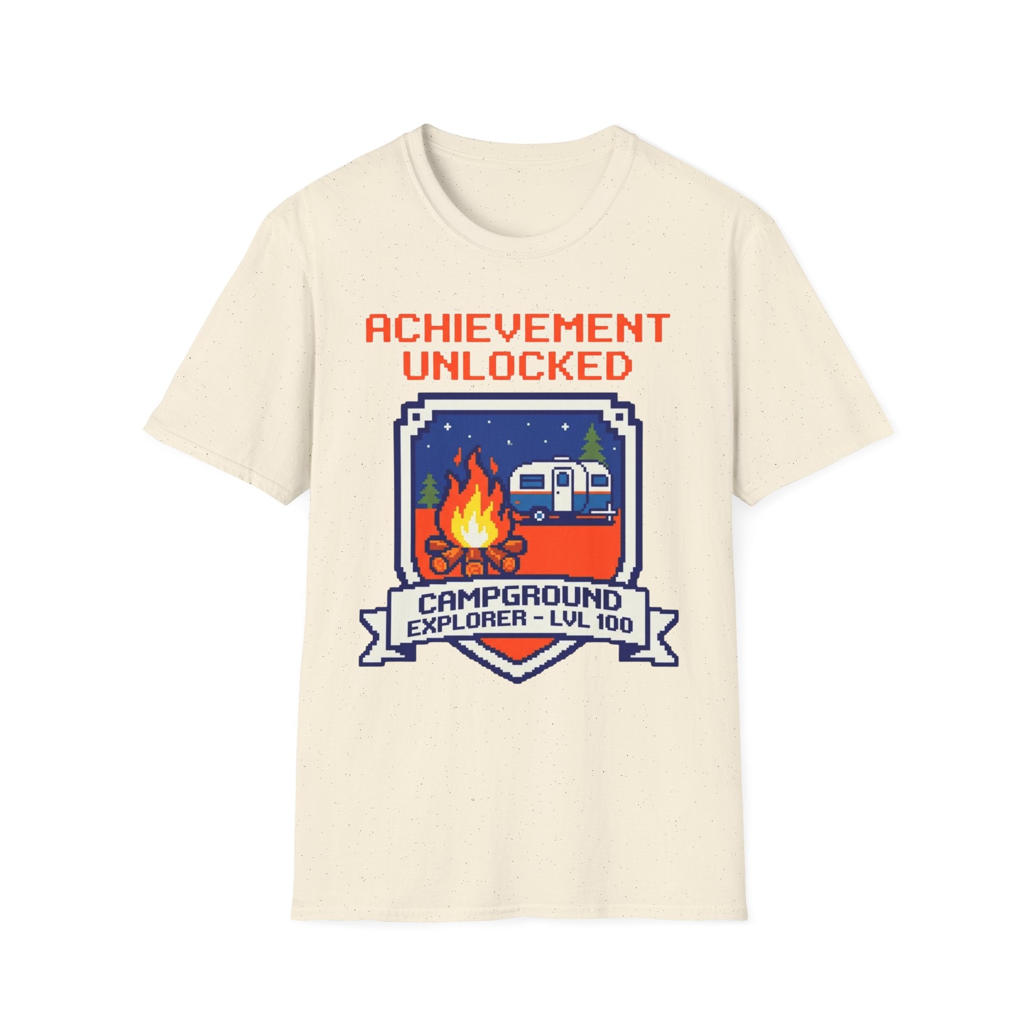 Achievement Unlocked - Campground Explorer - LVL 100 - 8-bit T-Shirt