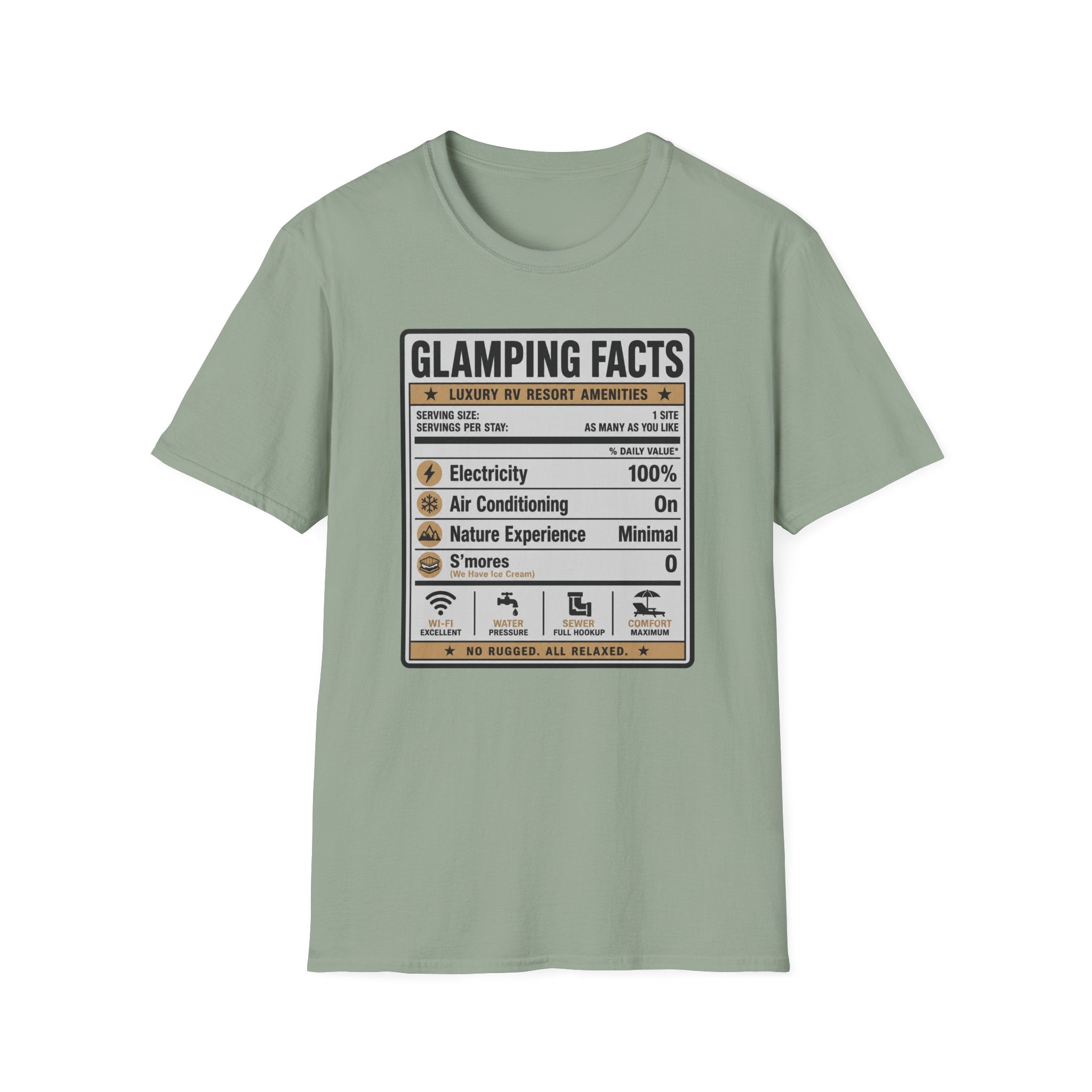 Glamping Facts Nutritional Label T-Shirt