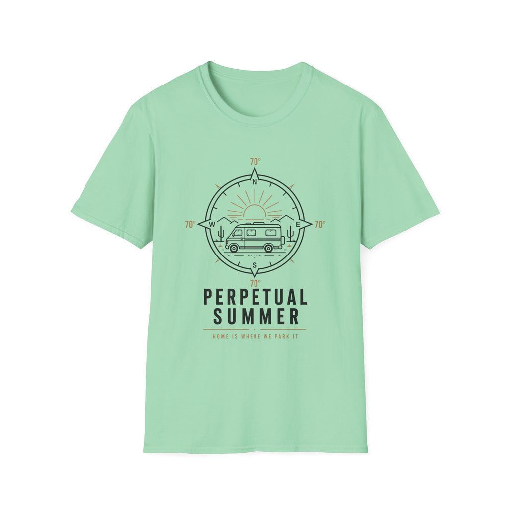 Perpetual Summer - Home Is Where We Park It - 70 Degrees T-Shirt