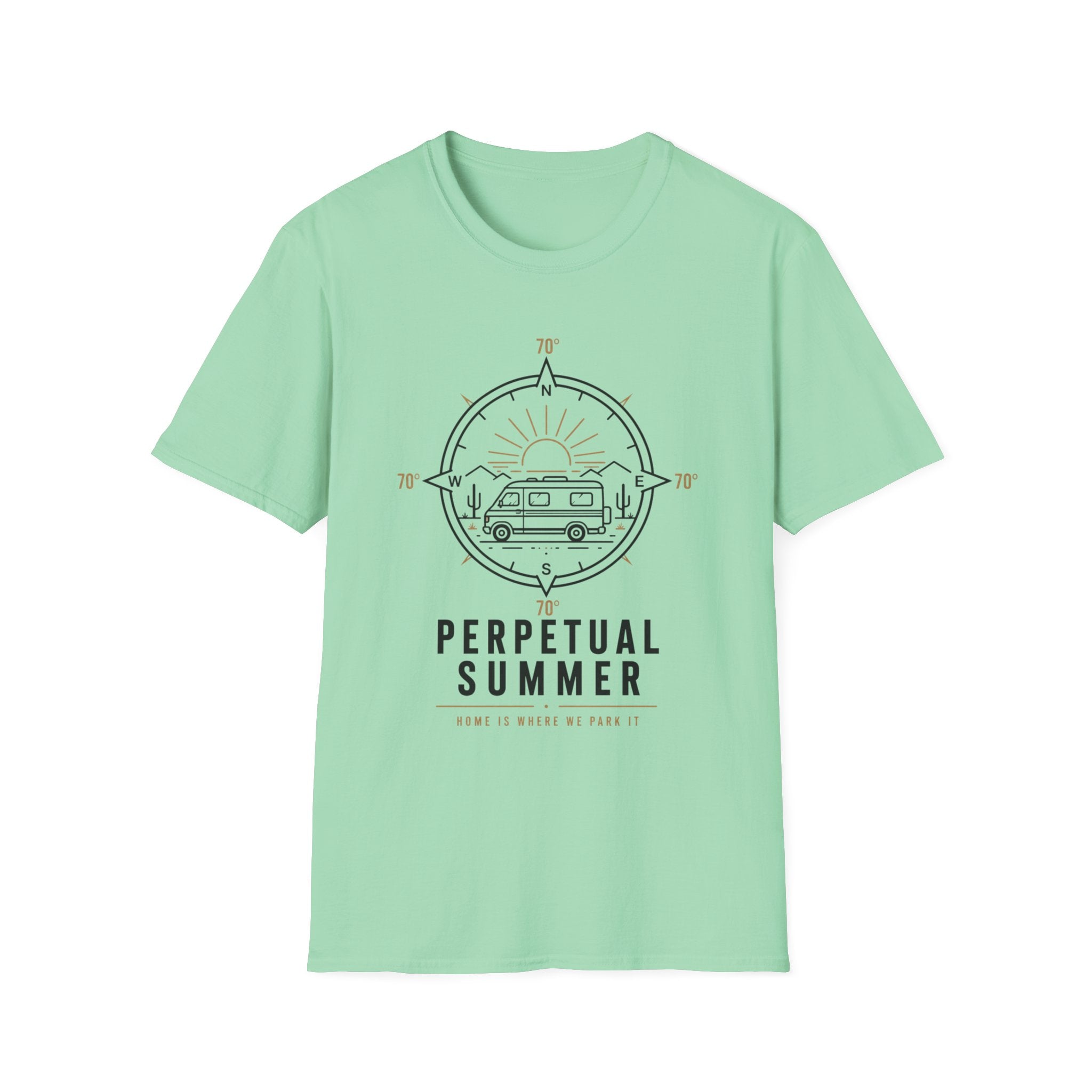 Perpetual Summer - Home Is Where We Park It - 70 Degrees T-Shirt