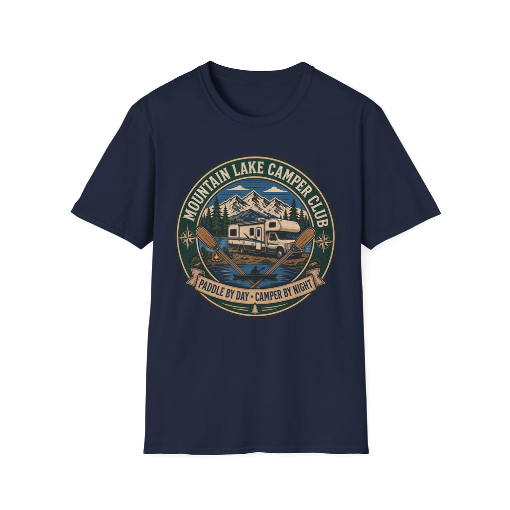 Mountain Lake Camper Club - Paddle By Day - Camper By Night T-Shirt