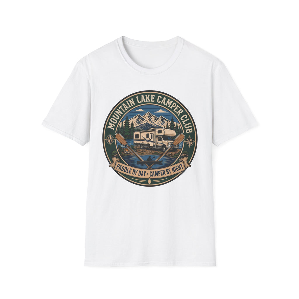 Mountain Lake Camper Club - Paddle By Day - Camper By Night T-Shirt