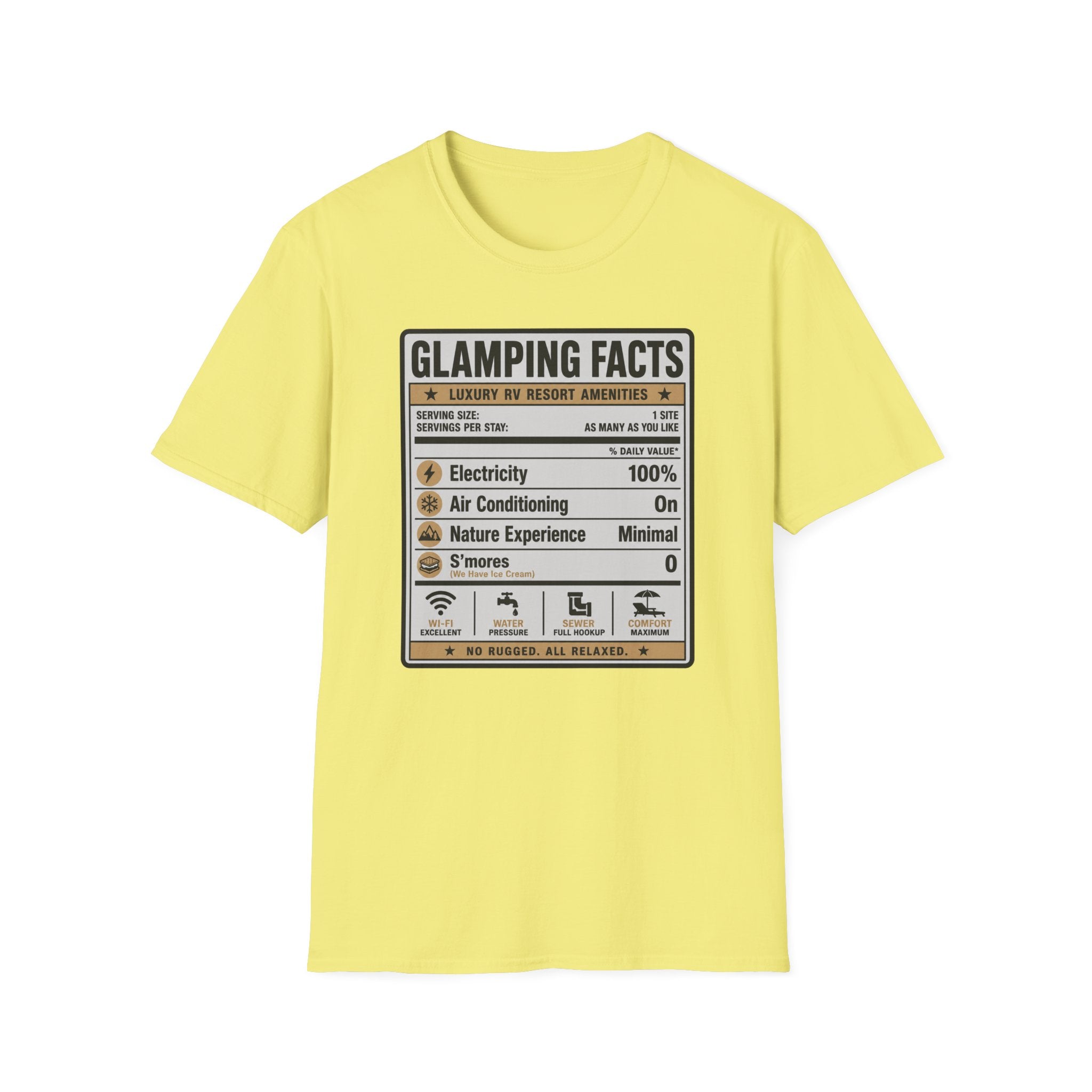 Glamping Facts Nutritional Label T-Shirt