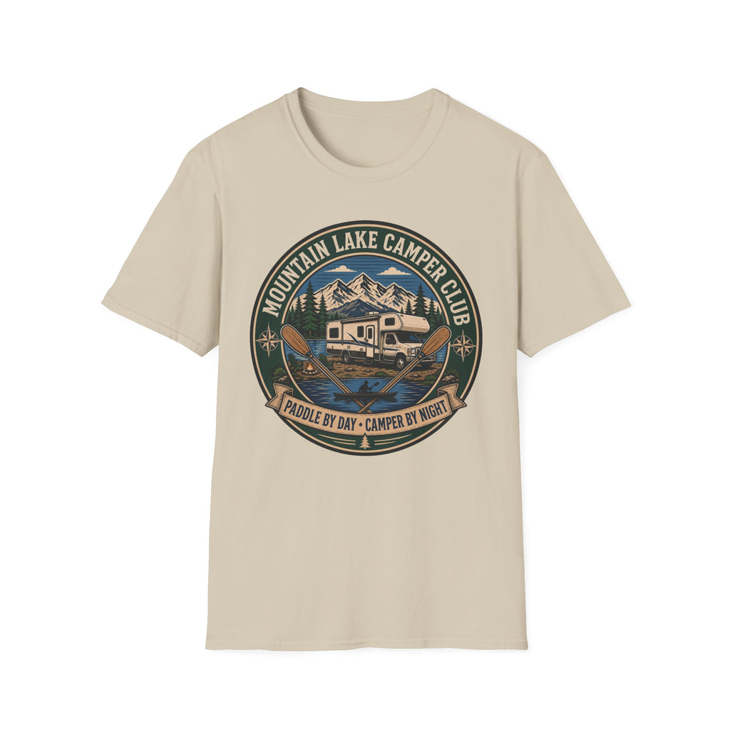 Mountain Lake Camper Club - Paddle By Day - Camper By Night T-Shirt