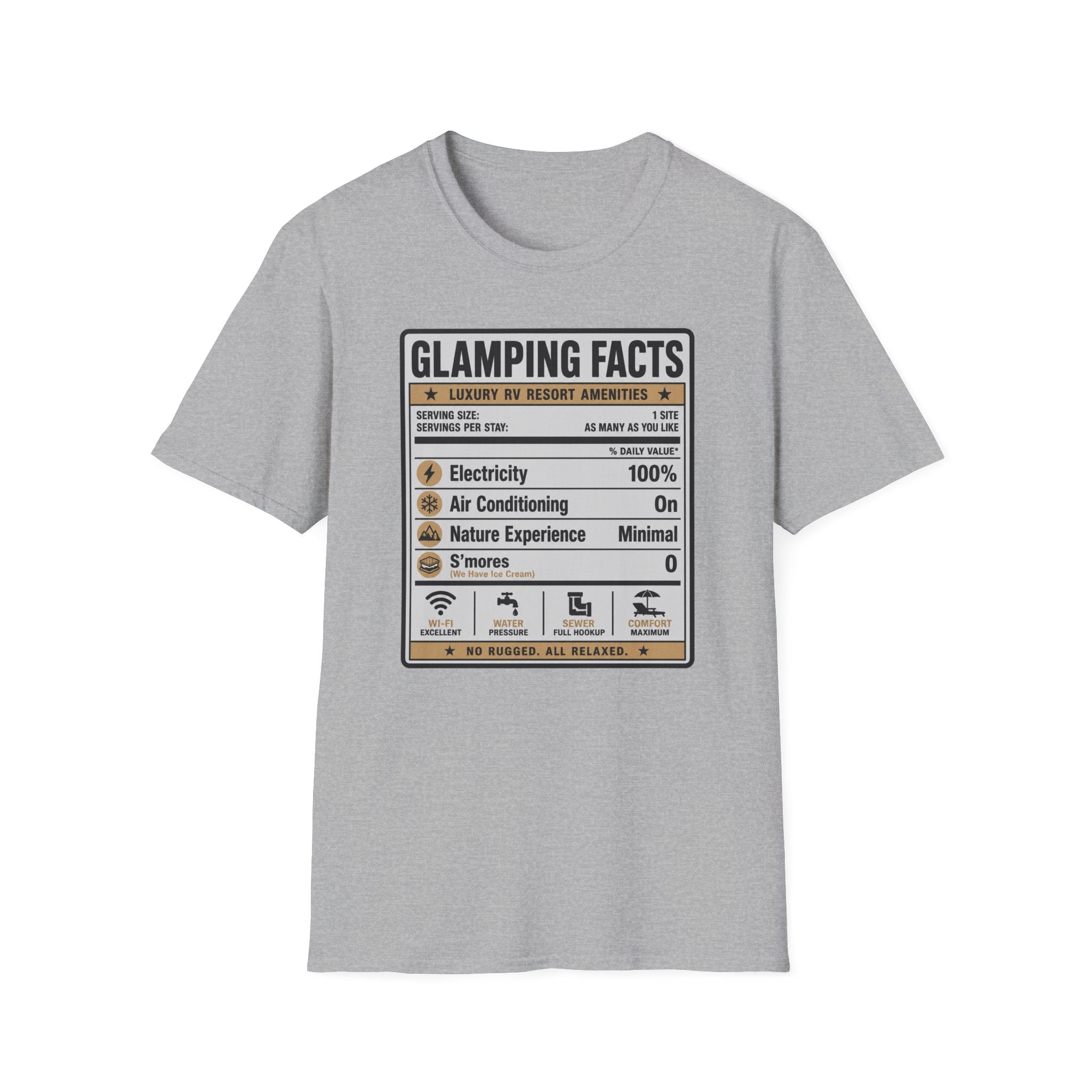 Glamping Facts Nutritional Label T-Shirt