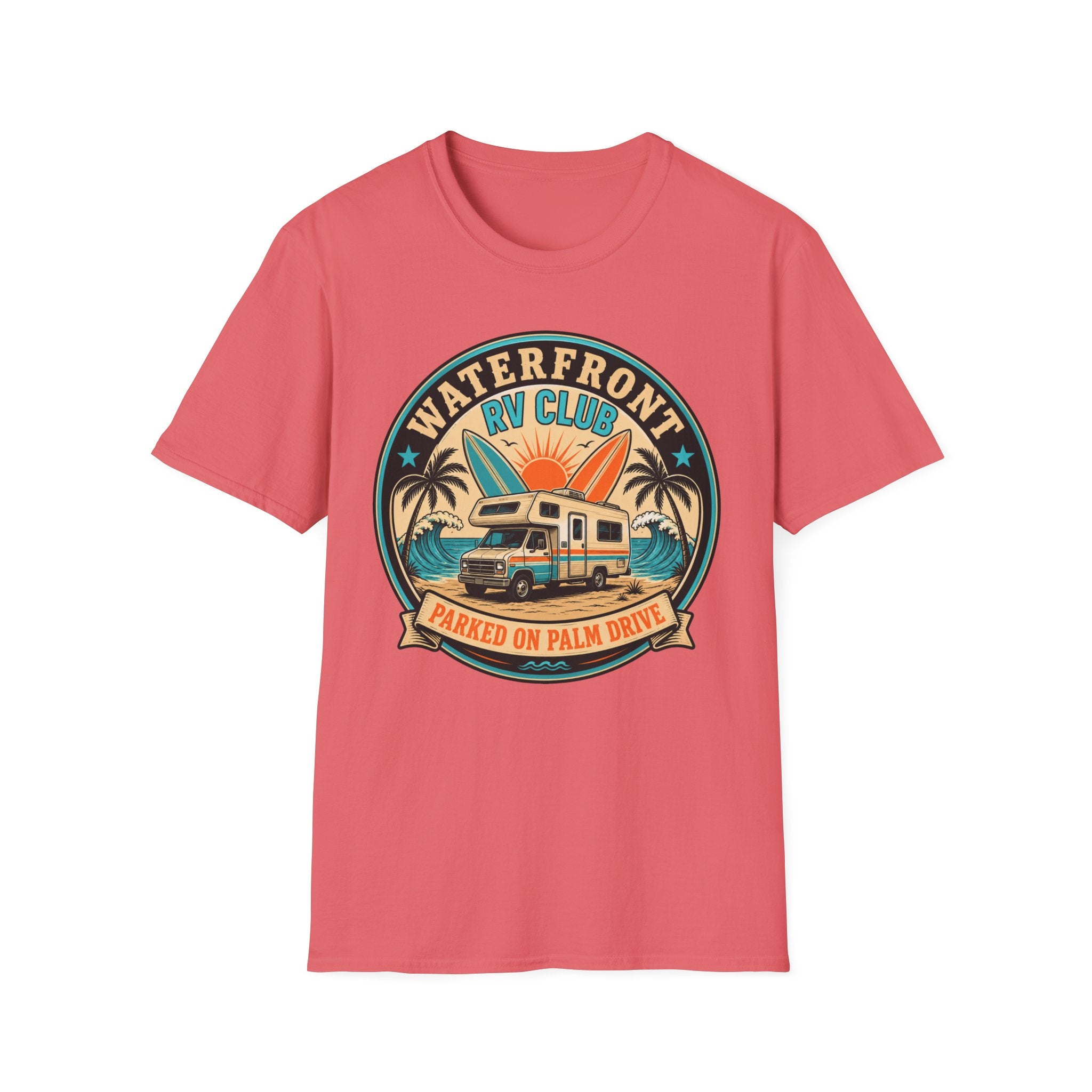 Waterfront RV Club - Parked On Palm Drive T-Shirt