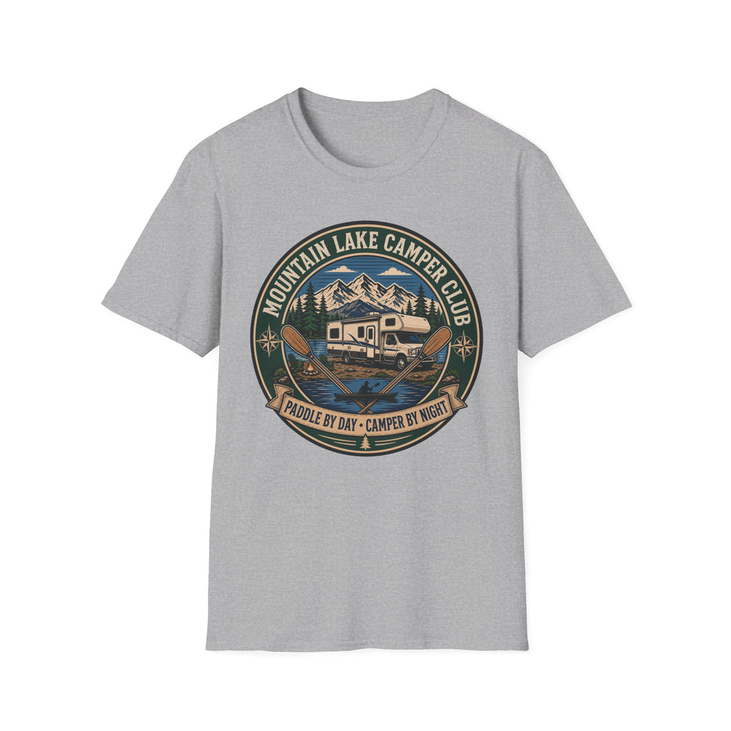 Mountain Lake Camper Club - Paddle By Day - Camper By Night T-Shirt