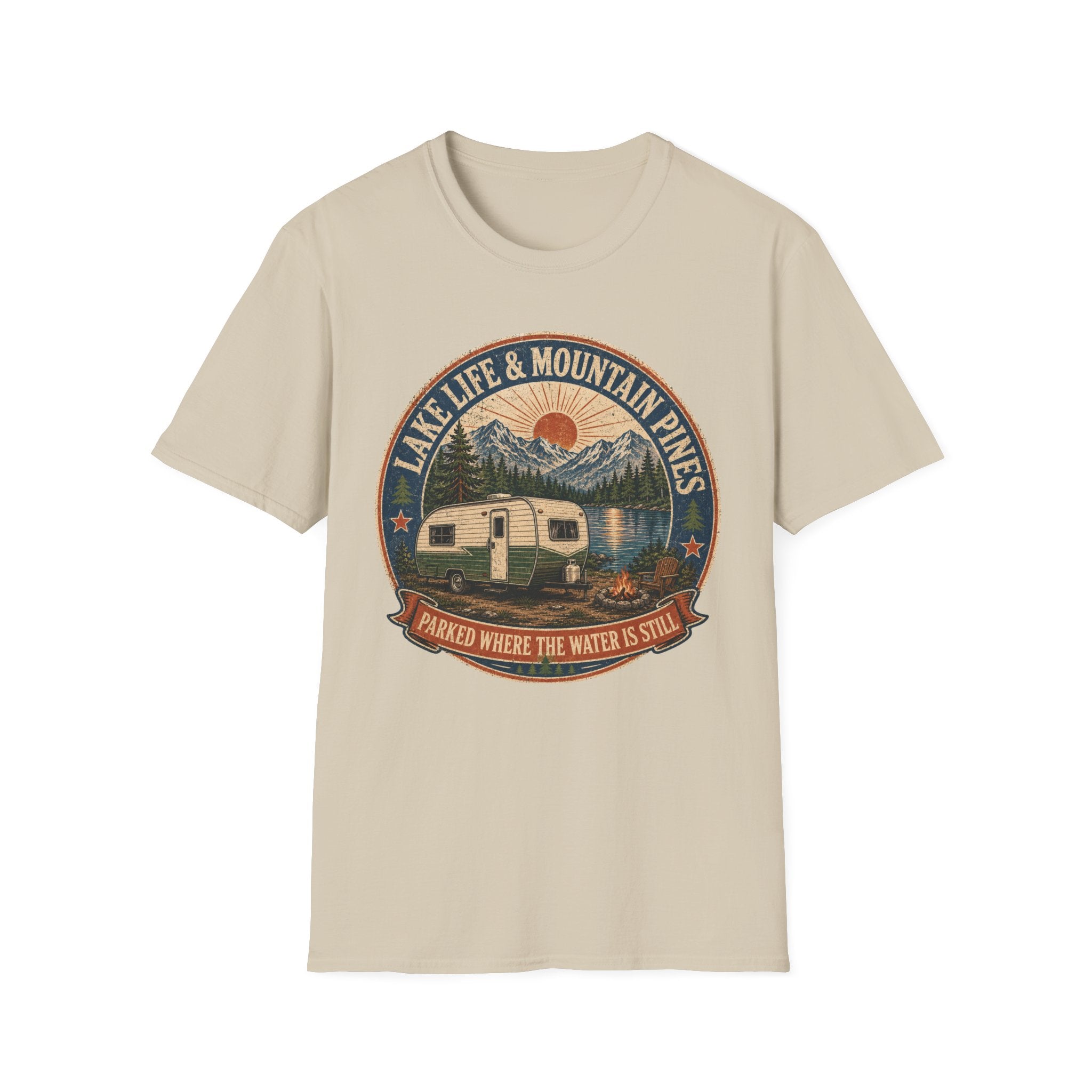 Lake Life & Mountain Pines - Parked Where The Water Is Still T-Shirt