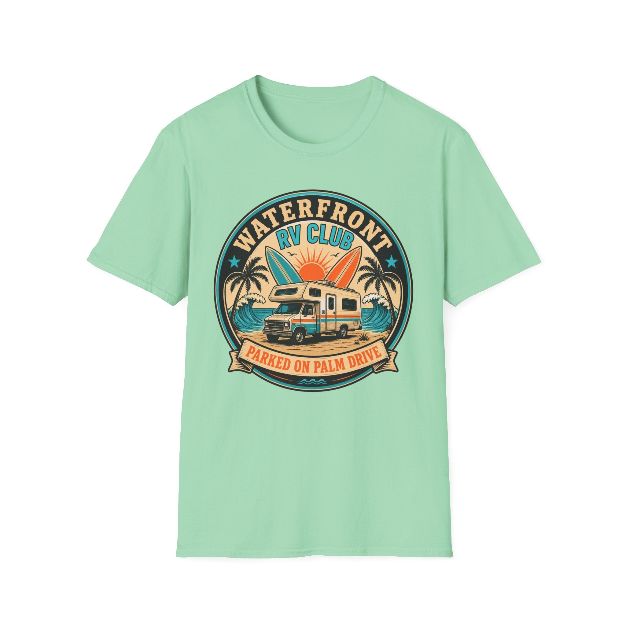 Waterfront RV Club - Parked On Palm Drive T-Shirt