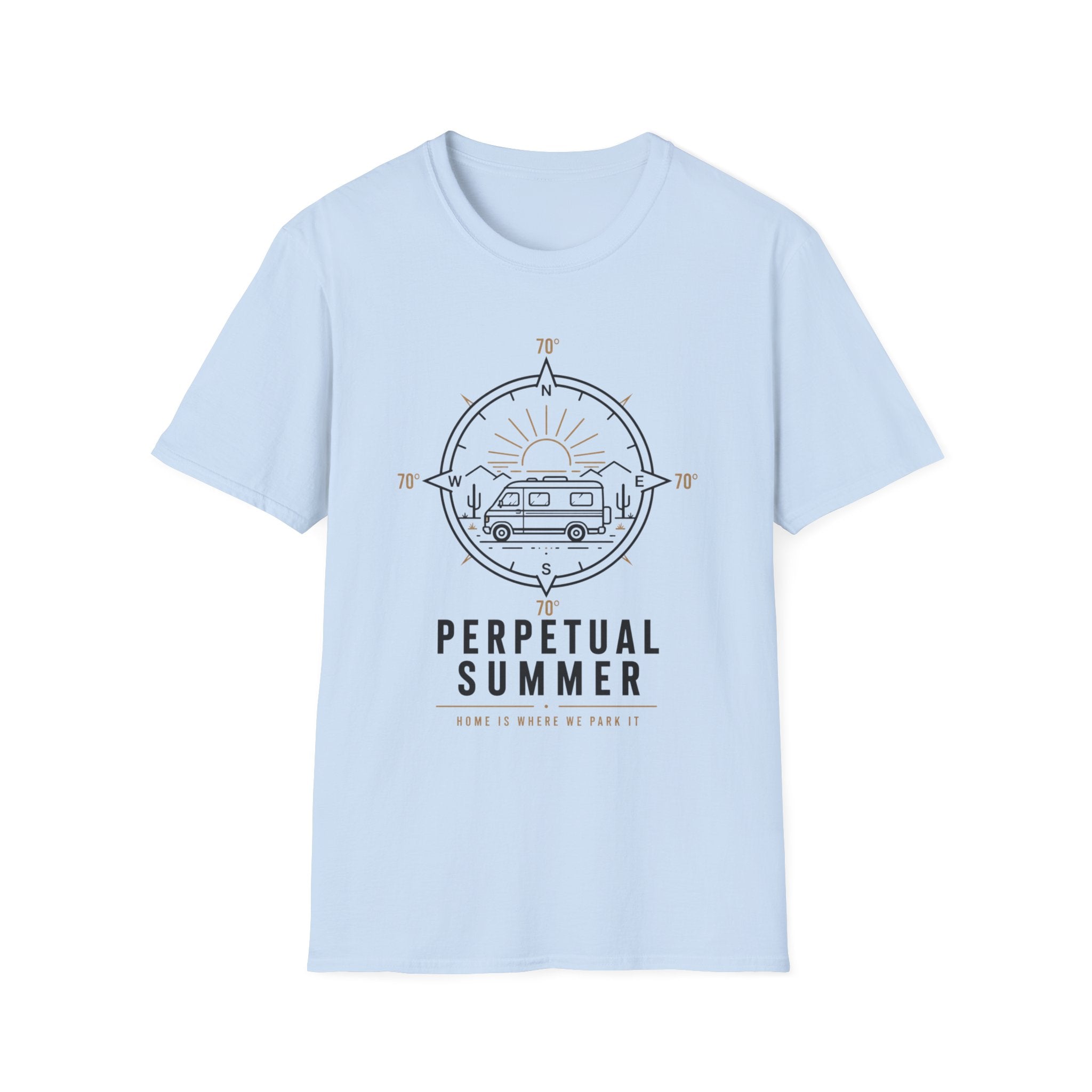 Perpetual Summer - Home Is Where We Park It - 70 Degrees T-Shirt