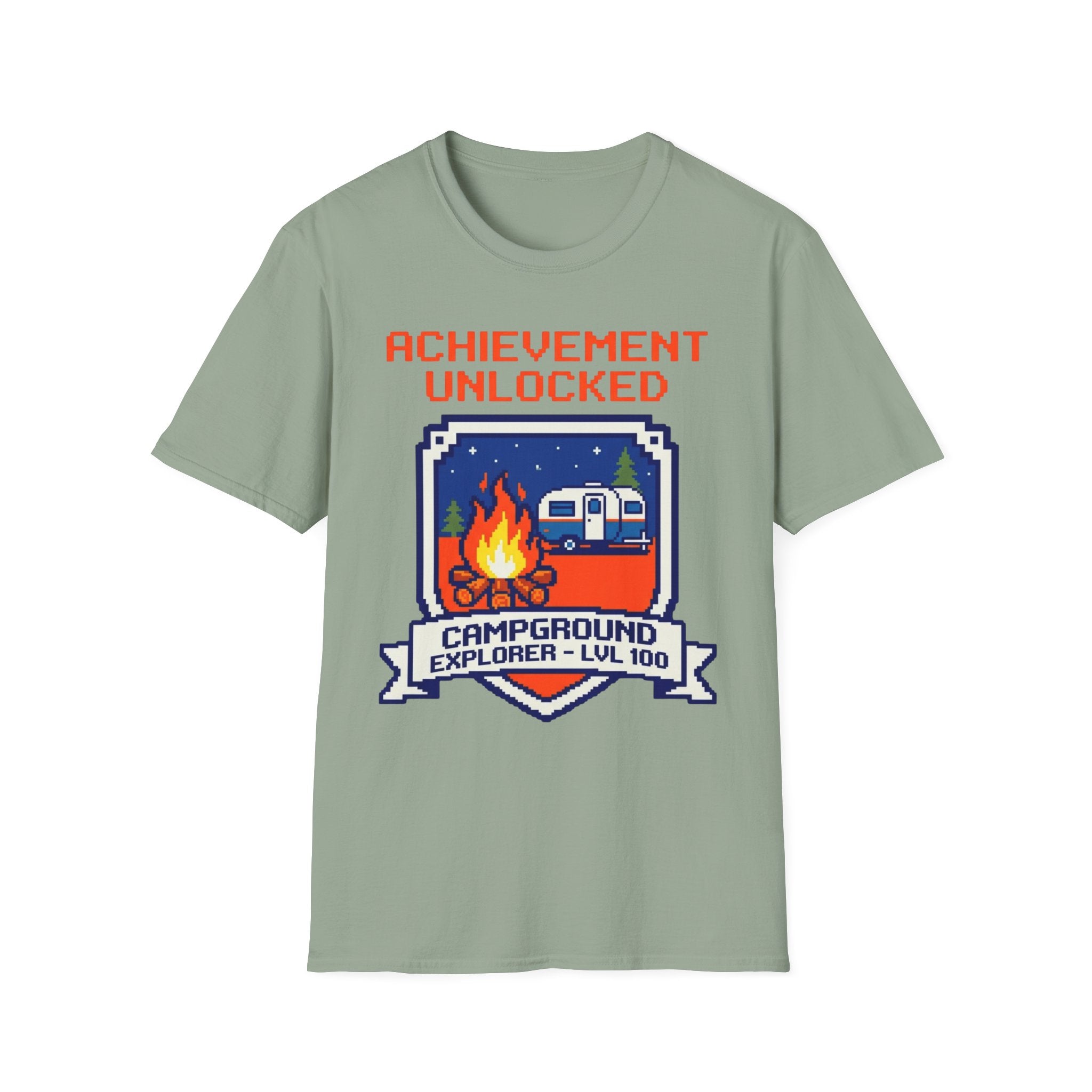 Achievement Unlocked - Campground Explorer - LVL 100 - 8-bit T-Shirt