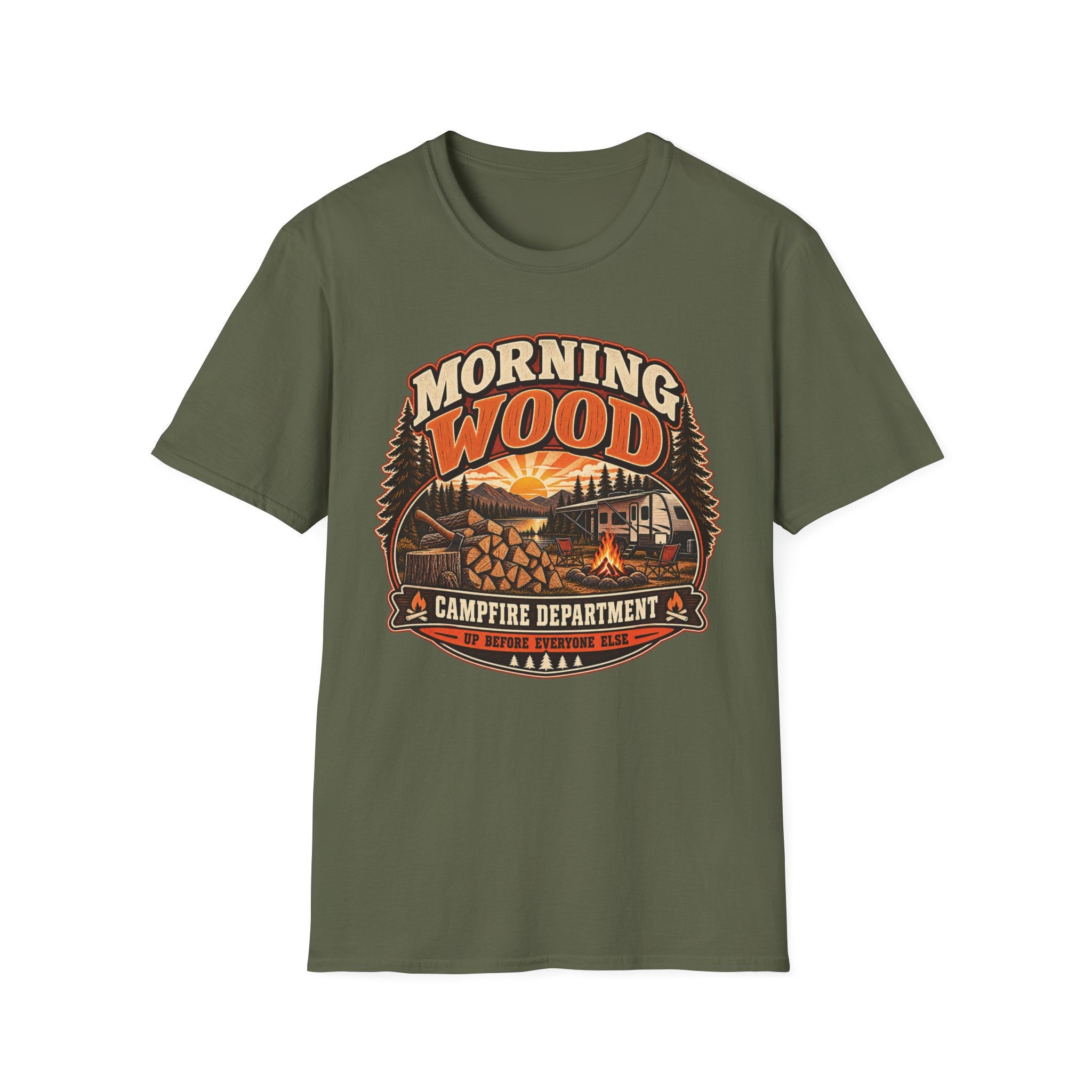 Morning Wood Campfire Department - Up Before Everyone Else T-Shirt