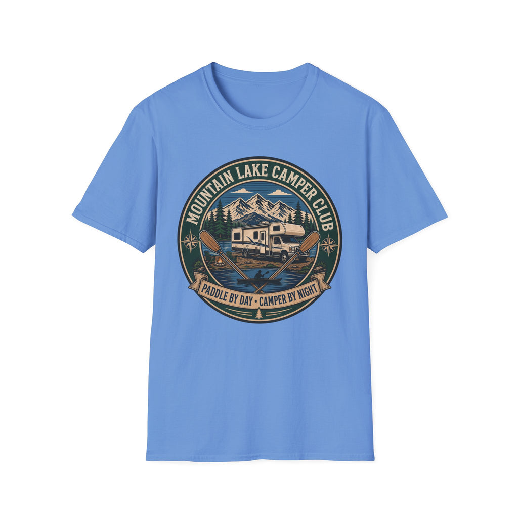 Mountain Lake Camper Club - Paddle By Day - Camper By Night T-Shirt