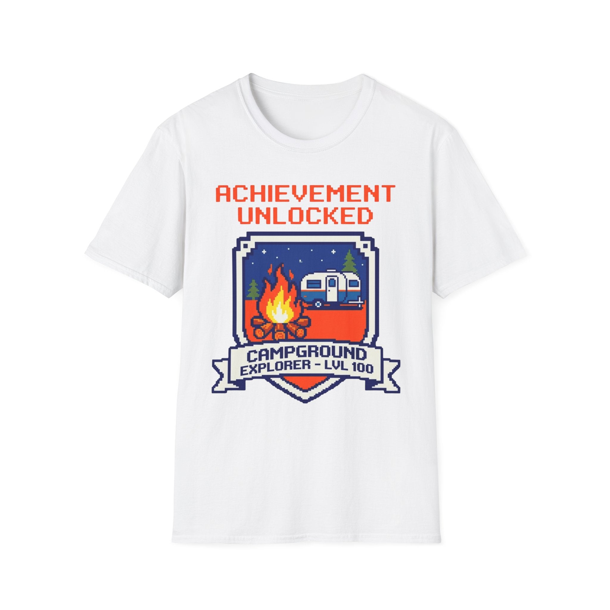 Achievement Unlocked - Campground Explorer - LVL 100 - 8-bit T-Shirt