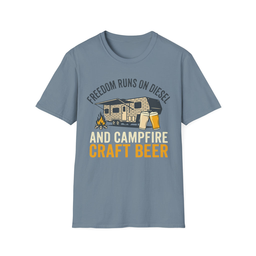 Freedom Runs On Diesel And Campfire Craft Beer T-Shirt