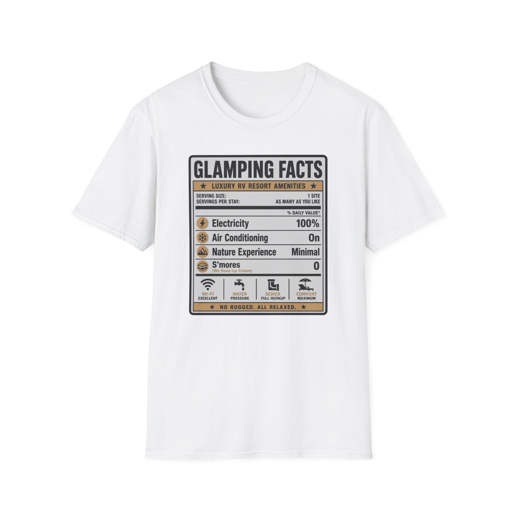 Glamping Facts Nutritional Label T-Shirt