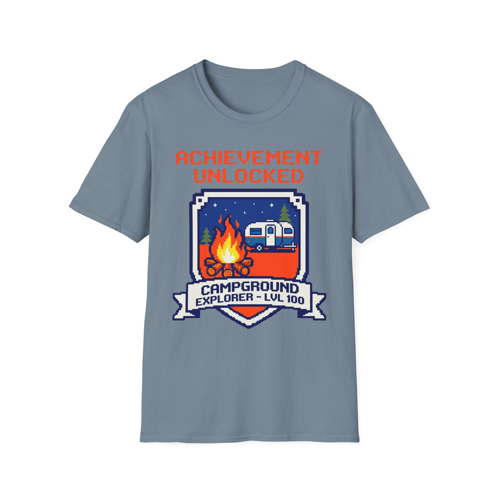 Achievement Unlocked - Campground Explorer - LVL 100 - 8-bit T-Shirt