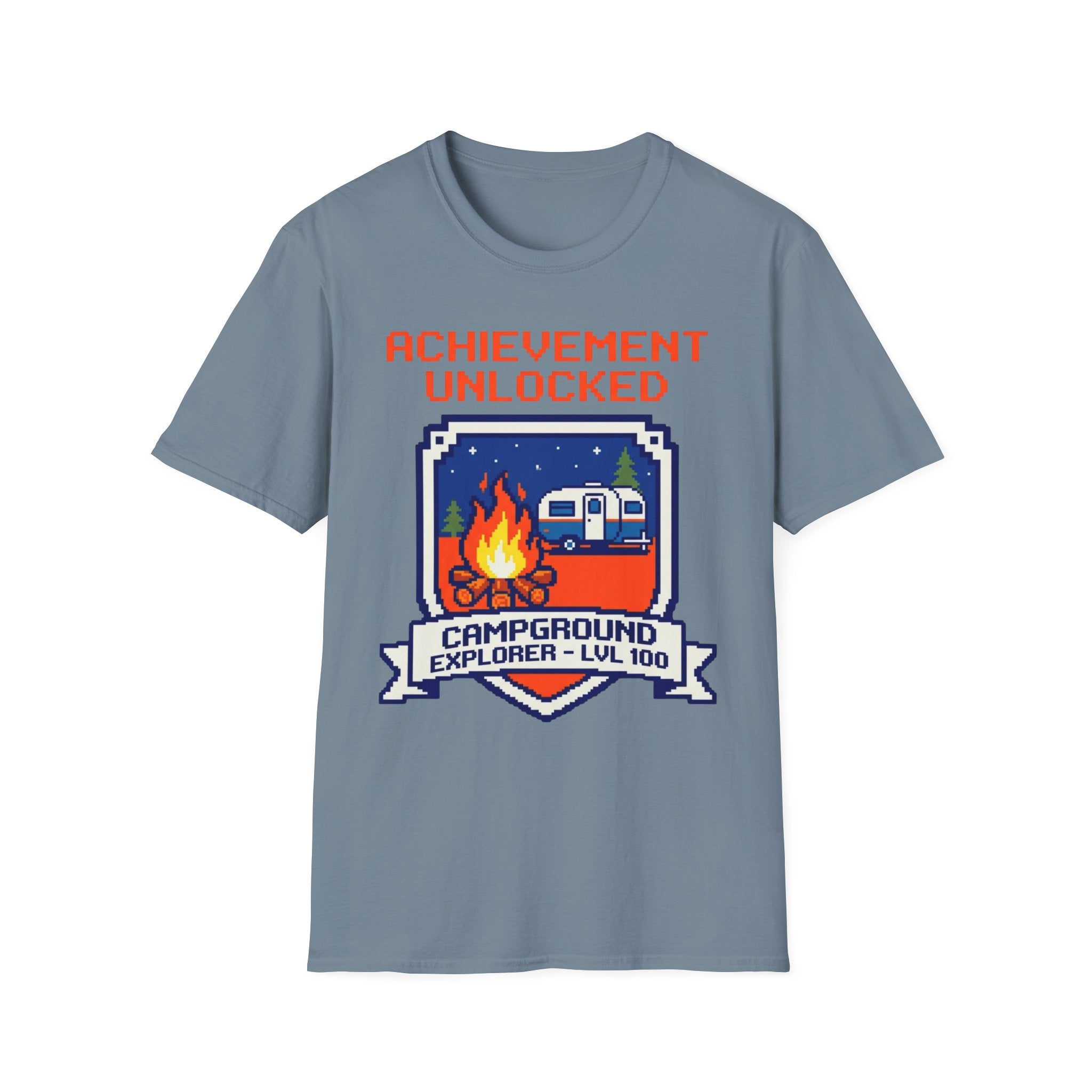 Achievement Unlocked - Campground Explorer - LVL 100 - 8-bit T-Shirt