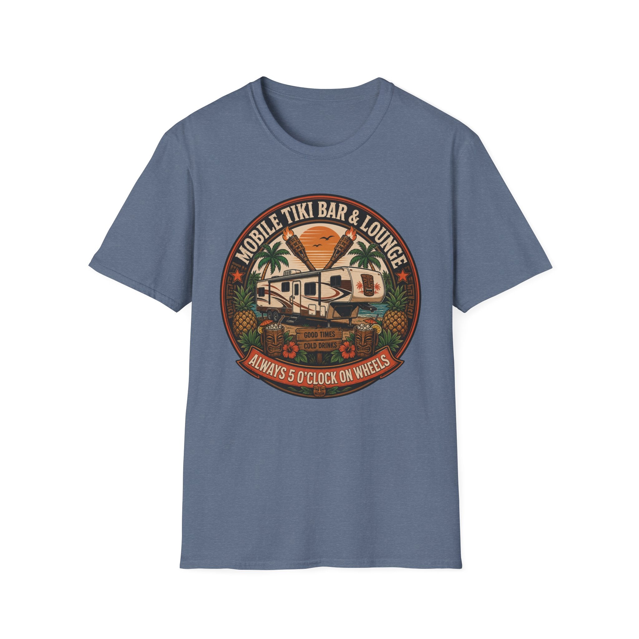 Mobile Tiki Bar & Lounge - Always 5 O'Clock On Wheels T-Shirt